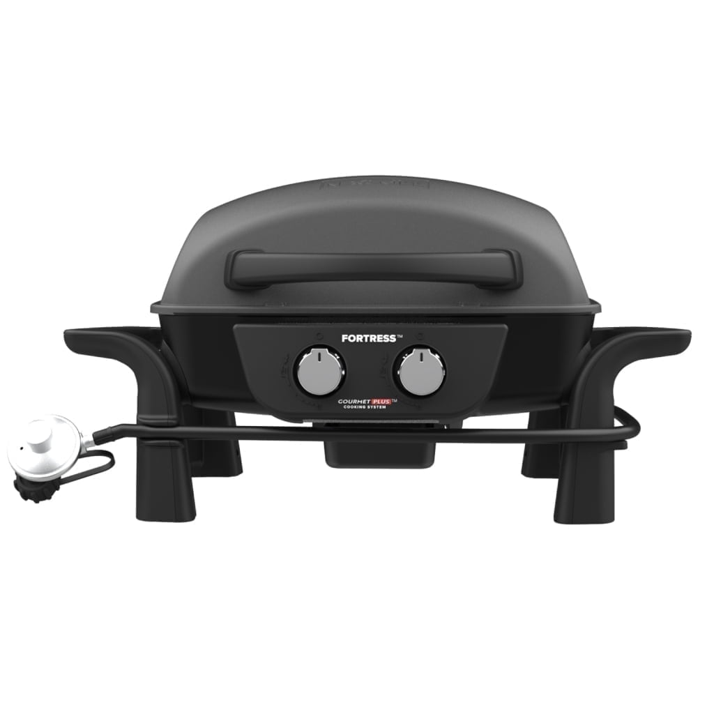 Nexgrill Fortress 2-Burner Portable Gas Grill & Griddle Combo with 263 SQ In Cooking Space, Easy Lift Handles, 13,500 BTU, 2-in-1 Small Tabletop Grill for Camping, Outdoor Cooking, and More 820-02005