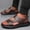 Brown, variant on Tawop Mens Sandals Casual Beach Breathable Leather Summer Sandals for Men Black Size:9