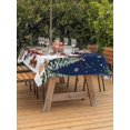 thumbnail image 2 of Outdoor Tablecloth with Umbrella Hole and Zipper, Navy Blue Christmas Rectangle Table Cloth 54x80 Inch Waterproof Tablecloth, Snowman Xmas Truck Balls Tree Picnic Table Cover for Patio Camping, 2 of 7