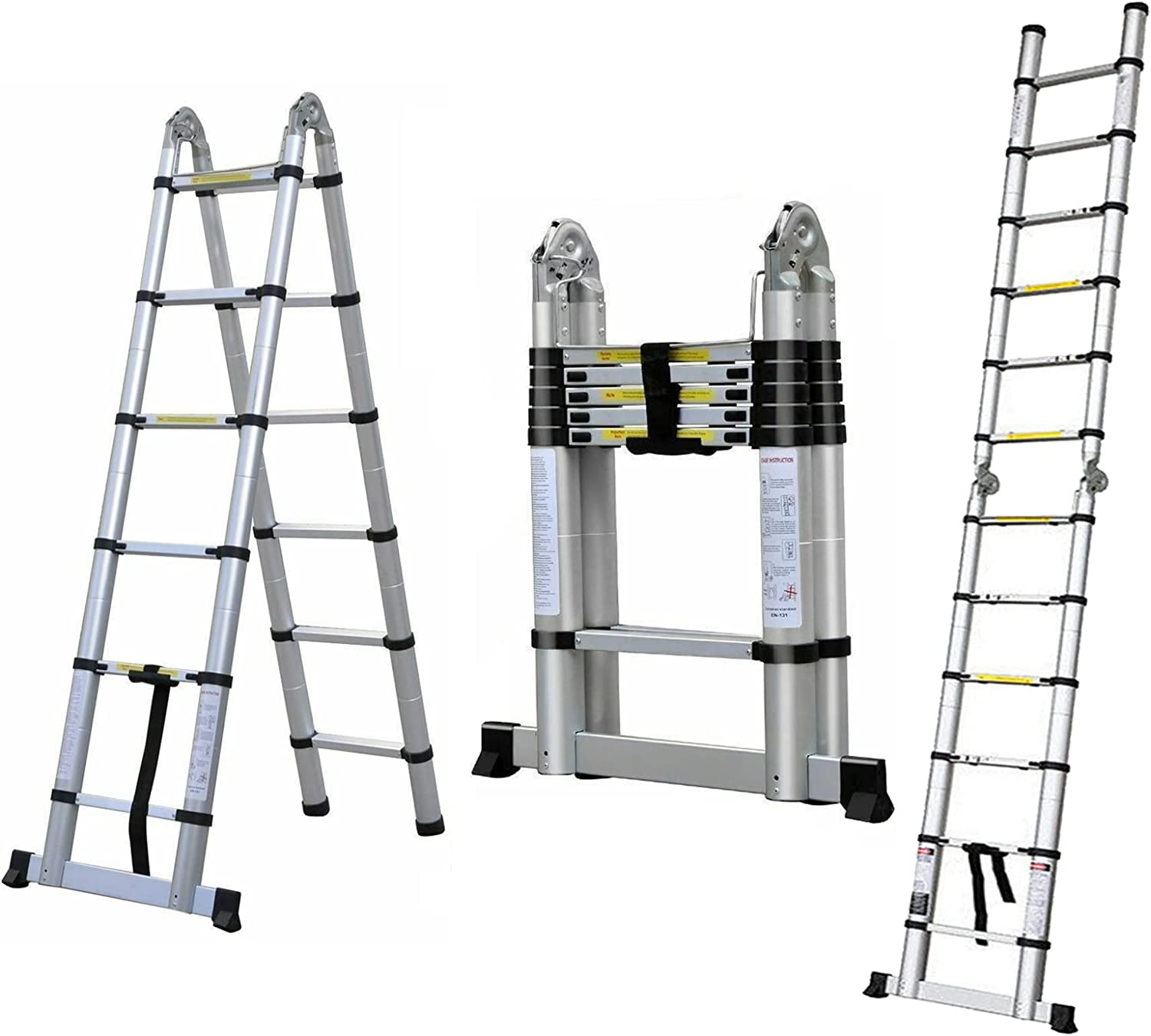 Telescoping Ladder AFrame 2 in 1 Extension Ladder for Home, 6 FT