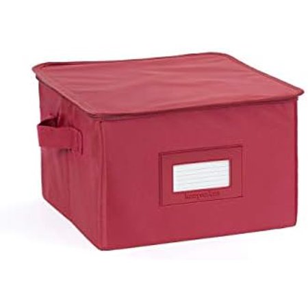 Keepsakes - Zip-Top Storage Box - Heavy Duty Polyester- Reinforced Handles - Stackable Design - Indoor Storage-Scarlett Red
