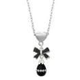 thumbnail image 1 of Delight Jewelry Black Easter Egg with Clear Crystal Band Black Bow Heart Necklace, 1 of 4