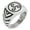 Silver, variant on Stainless Steel Celtic Triskele Triskelion Chevron Pattern Biker Style Polished Ring