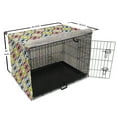 thumbnail image 6 of Geometric Dog Crate Cover, Colorful Squares Arranged in Rhombus Creative Modern Pattern, Easy to Use Pet Kennel Cover Small Dogs Puppies Kittens, 7 Sizes, Charcoal Grey Multicolor, by Ambesonne, 6 of 6