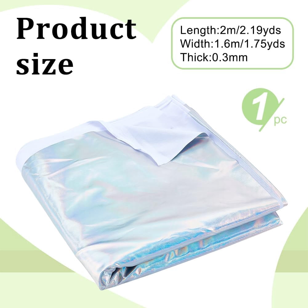 2 Yards Metallic Foil Stretch Fabric Medium Purple Hologram Sewing Fabric 63 Inches Wide Mirror Reflective Vinyl for DIY Textile Dancewear Costumes Garment Accessories