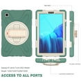 thumbnail image 5 of Samsung Galaxy Tab A7 Lite 8.7 inch Case 2021 SM-T220/T225/T227 for Kids with Carrying Shoulder Strap Hand Strap, Dteck Heavy Rugged Shockproof Impact Resistant Cover with Rotating Stand, Deep Green, 5 of 10