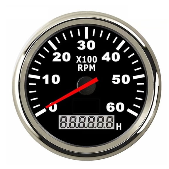 85mm Tachometer Gauge with LCD Hourmeter For Universal Car Yacht Boat Waterproof 6000 RPM Tacho meter 12V/24V