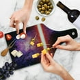 thumbnail image 4 of Galaxy Cutting Board, Famous Movie Prop Galaxy Theme Between Enemies Theme Stripe Illustration in Red, Decorative Tempered Glass Cutting and Serving Board, Wine Bottle Shape, Black, by Ambesonne, 4 of 5