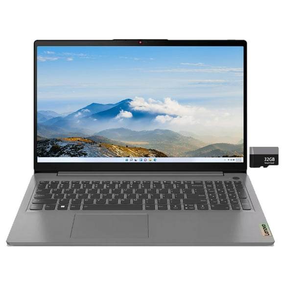 Lenovo ideapad 3i Laptop, 15.6" Full HD Touchscreen Laptop, Intel Core i7-1255U, 16GB RAM, 512GB PCIe NVMe SSD, Windows 11 Home, Grey, Alpacatec 32GB Card