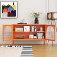 thumbnail image 2 of Metal Storage Cabinet with Doors and Shelves,2 Door TV Stand,Accent Cabinet，Metal Locker, 2 of 6