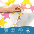 thumbnail image 3 of Yayeee Kitchen Curtains Tier Pair Light Filtering 27"x36" Rod Pocket Short Cafe Window Panel, White Stars Pattern, 3 of 7