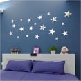 thumbnail image 1 of Pegatinas de pared con espejo de combinación de tres tamaños de estrellas, grande, mediano y pequeño, 1 of 6