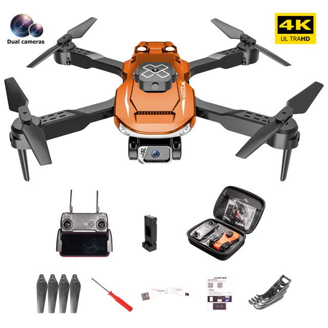 Cámara 4K Evitación de obstáculos 2.4GHz 4CH LED FPV RC Quadcopter (naranja 1 batería) Ehuebsd libre de BPA