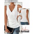 thumbnail image 7 of ZXSXSY Womens Cross Over V Neck Sleeveless Cutout Ruched Tank Top, 7 of 7
