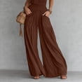 thumbnail image 5 of Aimik Womens Backless Jumpsuits Sleeveless Halter Ruched Waist Wide Leg Jumpsuits Summer Vacation Trendy One Piece Jumpsuit for Women, 5 of 6