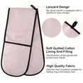 thumbnail image 4 of Dailycode Double Sided Oven Mitt with Loop Heat Resistant Kitchen Long Potholders 7" x 35" Light Pink, 4 of 6