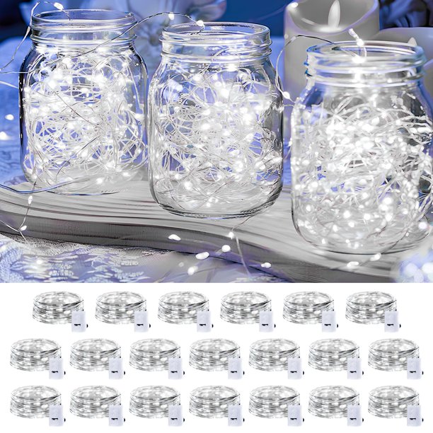 Guirnalda de luces LED Adamonda, 7 pies, 20 LED, batería impermeable