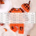 thumbnail image 4 of YDFCWXW Halloween Baby Boy Outfit Pumpkin Long Sleeve Onesie Romper Jumpsuit + Hat Halloween Clothes Set (Orange, 12-18 Months), 4 of 9