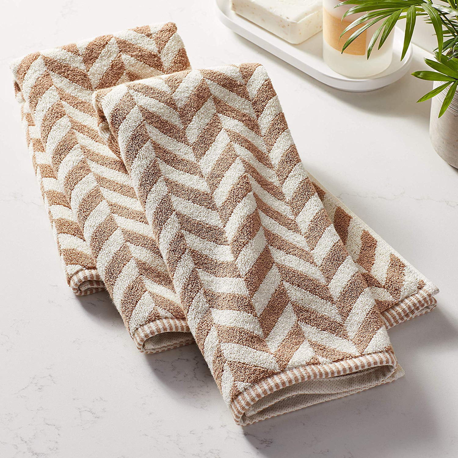 Violet Linen Hand Towels Set of 2 Versailles Pattern, 100% Terry Cotton ...