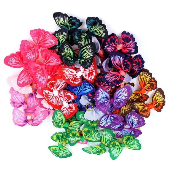 STOBOK 20Pcs Adjustable Elastic Hair Bands for Pet Use Assorted Colors Soft Comfortable Hair Bows