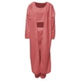thumbnail image 4 of Avamo Women Fuzzy 3 Pieces Sweatsuit Solid Color Cardigan Outfits High Waist Lounge Set Party Open Front Fleece Nightwear Sets Soft Sleeveless Pink M, 4 of 4