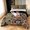 thumbnail image 3 of Manfei Rustic Camouflage Gorilla King Size Comforter Sets, Contemporary Art Camo Comforters King Size, Green Brown, Black Reversible, 3pcs, 1 Comforter and 2 Pillowcases, 3 of 7