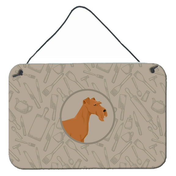 Carolines Treasures CK2193DS812 Irish Terrier In the Kitchen Wall or Door Hanging Prints  8x12 multicolor