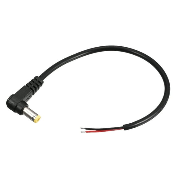 Uxcell 5.5mm x 2.1mm DC Power Extension Cable 90 Degree Angle Male Plug 0.25m 2pcs