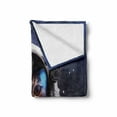 thumbnail image 2 of Space Cat Soft Flannel Fleece Throw Blanket, Milkyway Galaxy Space Traveller Cat in Suit with Stars Backdrop Image, Cozy Plush for Indoor and Outdoor Use, 50" x 70", Navy Blue and White, by Ambesonne, 2 of 6