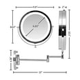 thumbnail image 3 of Ovente MFW85CH1x10x 8.5 inch Battery Operated LED Lighted Wallmount Vanity Makeup Mirror, 3 of 11