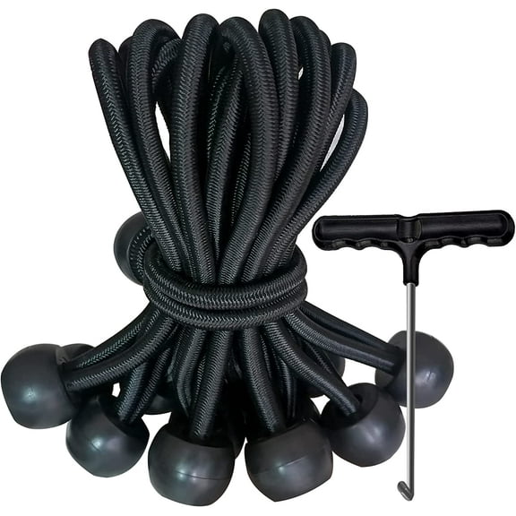 Heavy Duty Ball Bungees Cords, 15 PCS Replacement Bungee Ropes for Fitness Trampoline - Max 350 lbs