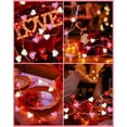 thumbnail image 5 of String Lights, Valentines Day Lights 50LED 16.4FT Battery Operated, Red Pink White Heart Shaped Fairy String Lights with Remote Timer, Patio Lights, 5 of 6