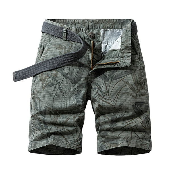 Mens Cargo Shorts Multi-Bolsillo Relajado Ajuste 97% Algodón 3% Spandex, Pantalones de Playa Casuales para Ropa de Dormir, Al Aire Libre Y Verano