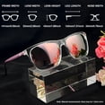 thumbnail image 6 of Joopin Polarized Sunglasses for Women Men Vintage Retro Classic Square Frame Aluminum Legs (Transparent/Pink), 6 of 7