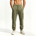 thumbnail image 6 of Lmnyox Cargo Sweatpants for Men Solid Color Tapered Elastic Waist Cuffed Joggers Loose Athletic Workout Pants with Pockets, 6 of 7