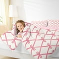 thumbnail image 4 of Manfei Girls Pink Ribbon Bedding Comforter Set, Cartoon Bowknot Bow-tie Twin Comforter Sets, Princess Bow Style Reversible Bedding Set, Lightweight Room Decor, 2-Piece, 4 of 8