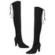 thumbnail image 1 of EeaseMX 1 par de botas puntiagudas hasta el muslo para mujer, botas de tacón alto grueso para mujer, botas de invierno, 1 of 7
