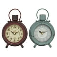 thumbnail image 2 of DecMode 8" Multi Colored Metal Airplane Stop Watch Style Clock, Set of 2, 2 of 9