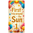 thumbnail image 4 of LUUFILx First Trip Around the Sun Backdrop Banner Colorful Birthday Decorations Photography Props Party Supplies Background Kids Celebration, 4 of 9