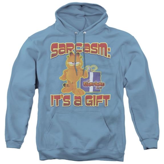 Garfield Sarcasm Adult Pullover Hoodie Sweatshirt Carolina Blue