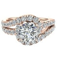 thumbnail image 5 of Engagement Rings for Women 14K Rose Gold Diamond Ring Ocean Wave Style 1.25 CT, 5 of 6