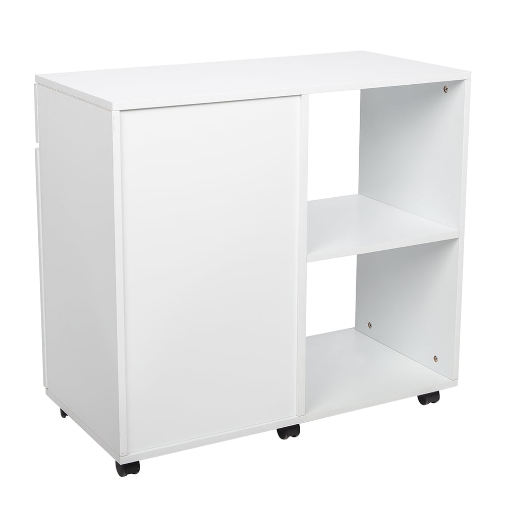Private Jungle Three Layers Left Frame Right Cabinet MDF And PVC Wooden Filing Cabinet White