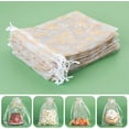 thumbnail image 3 of 100pcs Snowflake Organza Bags Christmas 4x6 inch, White Drawstring Mesh Gift Pouches for Jewelry Candy Party Favor, 3 of 7