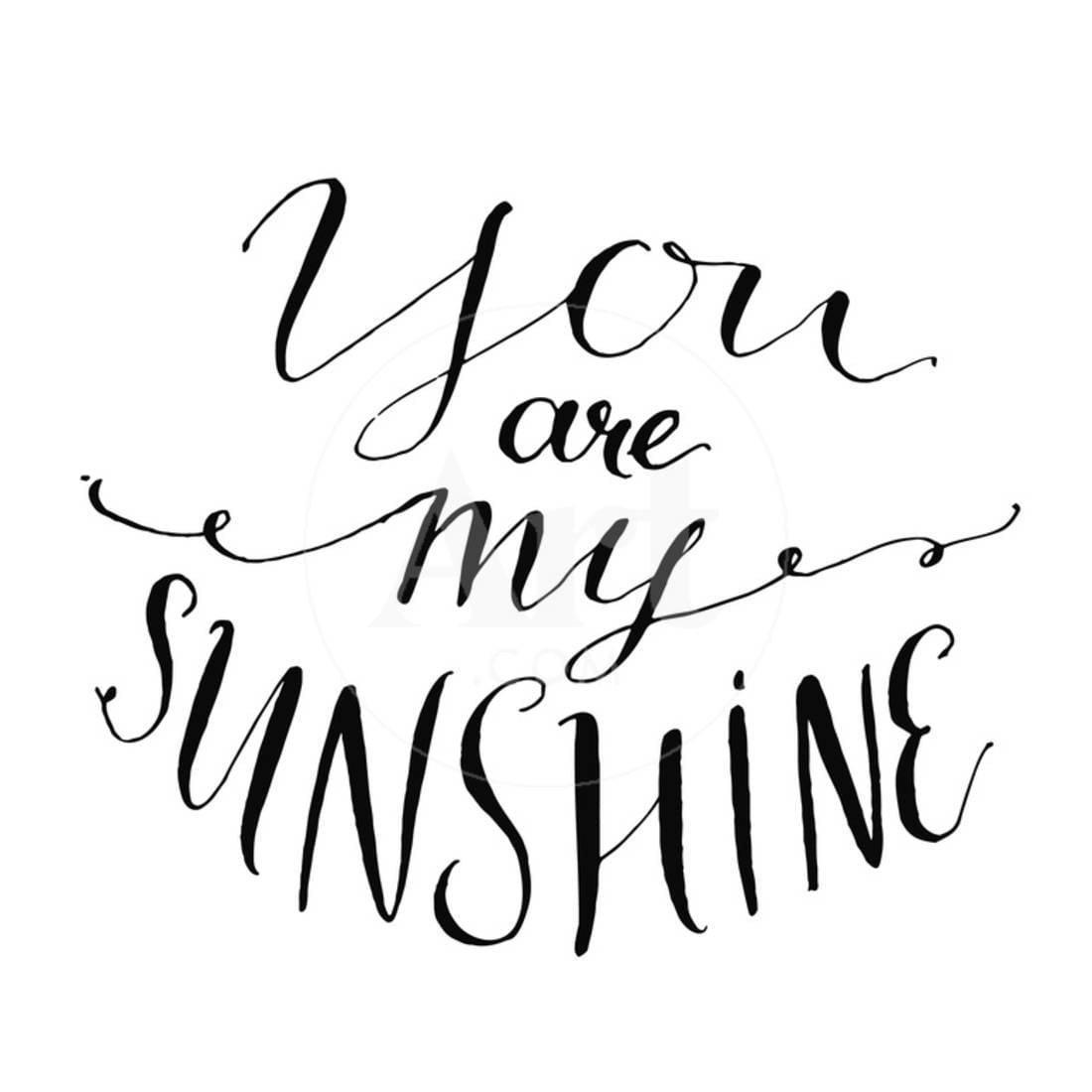 Download You are My Sunshine. Inspirational Quote. Vector Lettering for Valentines Day Cards, Prints ...