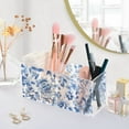 thumbnail image 5 of Pen Holder 4 Compartments Acrylic Pencil Cup Desktop Makeup Organizer Office Supplies Blue and White Porcelain Floral, 5 of 7