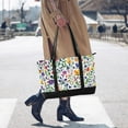 thumbnail image 4 of FORMRS Canvas Laptop Tote Bag for Women with 15.6" Computer Compartments Shoulder Handbag, Green Wildflower Pattern, 4 of 7