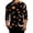 Fluorescence Yellow, variant on Men's Casual Regular Fit Crew Neck Three Quarter Sleeve T Shirt with Halloween Bat Print Suitable for Daily Wear and Themed Events Black M