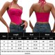 thumbnail image 3 of Tops De Corsé Halter 2023 nuevos pliegues de corte bajo que cavan agujeros que cuelgan del cuello correas halter chaleco de espina de pescado con anillo de acero en forma de diamante Cgtredaw Para estrenar, 3 of 6