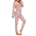 thumbnail image 4 of Aunavey Womens Snowflake Print Christmas Pajamas Pullover Drawstring Pants Loungewear Nightwear Soft Pj Lounge Sets, 4 of 5