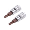 thumbnail image 5 of Uxcell 1/4" Drive x 4mm Standard Metric Hex Bit Socket, S2 & Cr-V Steel 2 Pack, 5 of 5